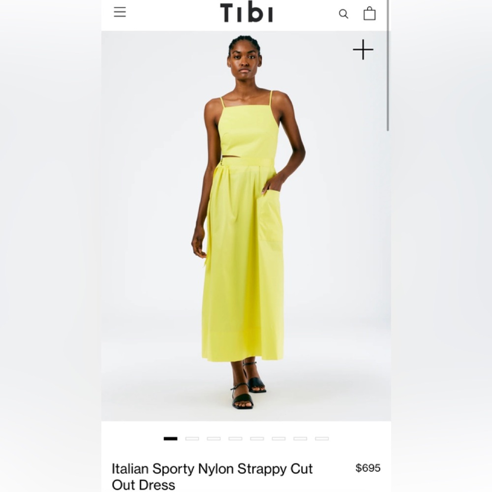 Tibi Italian Sporty Nylon Strappy Cut Out Dress